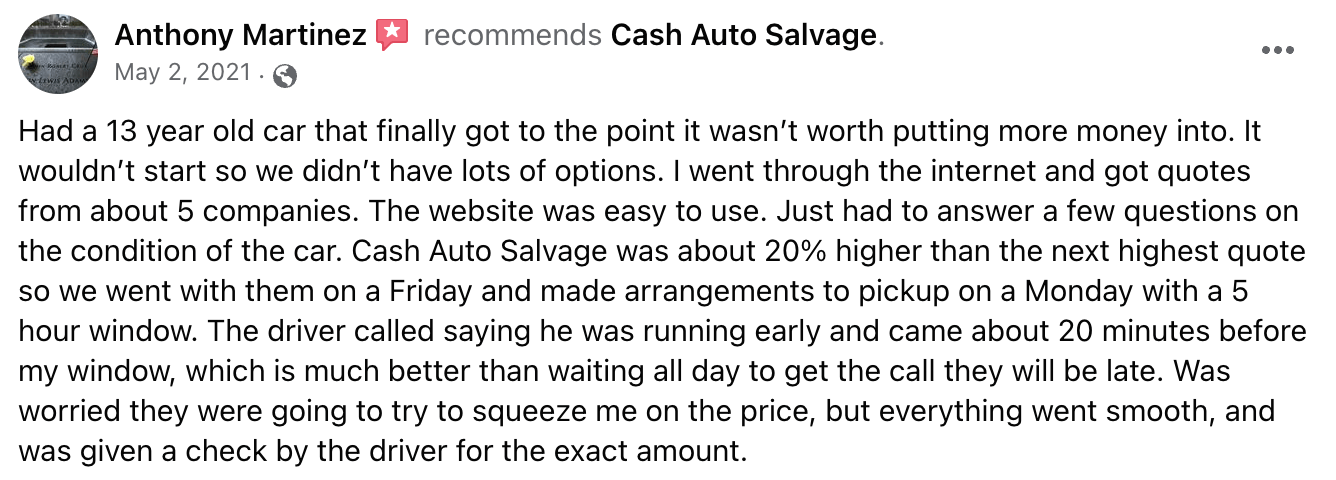 cash auto salvage review 10