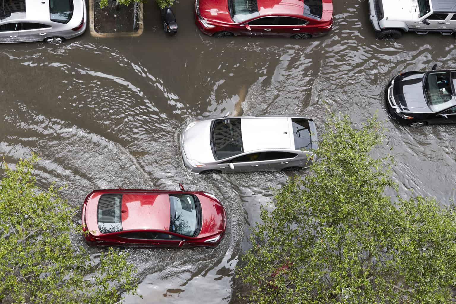 car flooded from hurricane