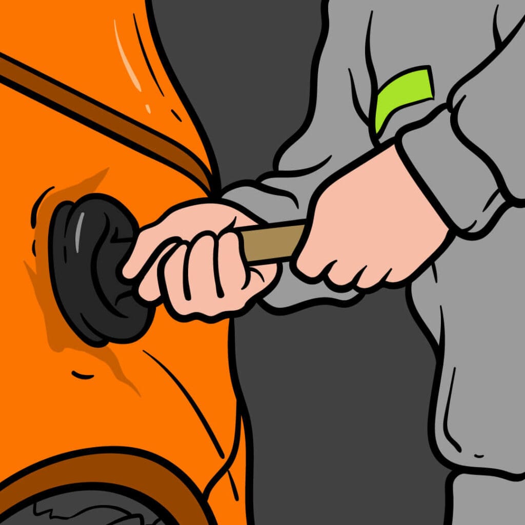 remove car dents plunger